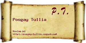 Posgay Tullia névjegykártya